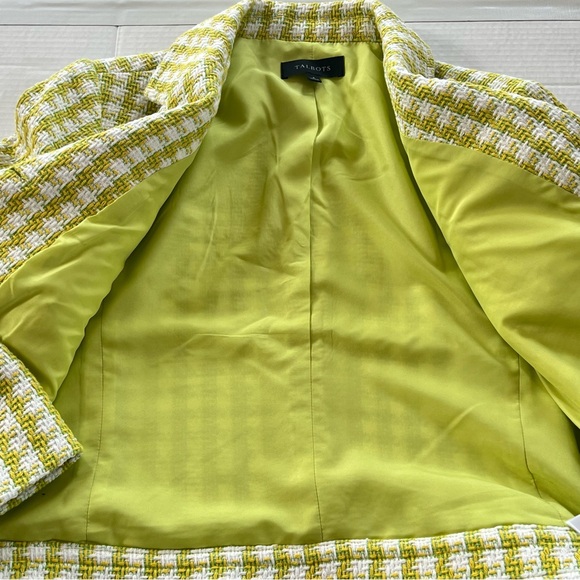 Talbots Stride Tweed Green Trench Cropped Blazer Jacket Size 8 - Picture 13 of 16